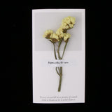 10pcs Dried Flowers Greeting Floral Thank You Cards Myosotis Yellow