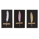 Max 10pcs Handmade Feather Greeting Thank You Cards Wedding Birthday White