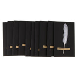 Max 10pcs Handmade Feather Greeting Thank You Cards Wedding Birthday White