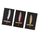 Max 10pcs Handmade Feather Greeting Thank You Cards Wedding Birthday White