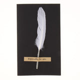 Max 10pcs Handmade Feather Greeting Thank You Cards Wedding Birthday White