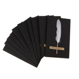 Max 10pcs Handmade Feather Greeting Thank You Cards Wedding Birthday White