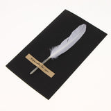 Max 10pcs Handmade Feather Greeting Thank You Cards Wedding Birthday White