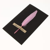 10pcs Handmade Feather Greeting Thank You Cards Wedding Birthday Pink