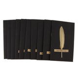 Max 10pcs Handmade Feather Greeting Thank You Cards Wedding Birthday Champagne