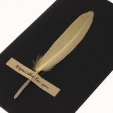 Max 10pcs Handmade Feather Greeting Thank You Cards Wedding Birthday Champagne