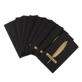 Max 10pcs Handmade Feather Greeting Thank You Cards Wedding Birthday Champagne