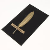Max 10pcs Handmade Feather Greeting Thank You Cards Wedding Birthday Champagne