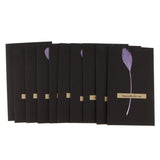 10pcs Handmade Feather Greeting Card Thank You Cards Invitation Light Purple