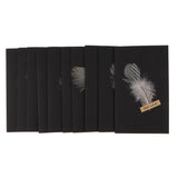 Black handmade DIY feather card D