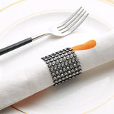 Maxbell 20pcs Plastic Diamond Napkin Rings Holders Wedding Party Table Decor Black