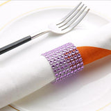 Maxbell 20pcs Plastic Diamond Napkin Rings Holders Wedding Party Table Decor Purple