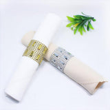 Maxbell 20pcs Rhinestone Napkin Rings Adornment For Wedding Party Gold