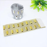 Maxbell 20pcs Rhinestone Napkin Rings Adornment For Wedding Party Gold