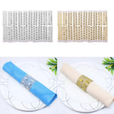 Maxbell 20pcs Rhinestone Napkin Rings Adornment For Wedding Party Gold