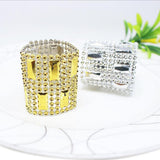 Maxbell 20pcs Rhinestone Napkin Rings Adornment For Wedding Party Gold