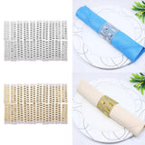 Maxbell 20pcs Rhinestone Napkin Rings Adornment For Wedding Party Gold
