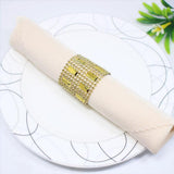 Maxbell 20pcs Rhinestone Napkin Rings Adornment For Wedding Party Gold