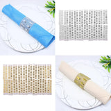 Maxbell 20pcs Rhinestone Napkin Rings Adornment For Wedding Party Gold