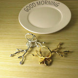 Maxbell Modern Plum Metal Napkin Ring Serviette Holder Party Table Decoration Gold