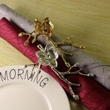 Maxbell Modern Plum Metal Napkin Ring Serviette Holder Party Table Decoration Gold