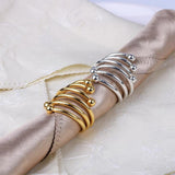 Maxbell Modern round Metal Napkin Ring Serviette Holder Party Table Decor Gold