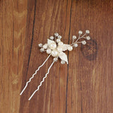 Max 3Pcs Bridal Wedding Leaf Crystal Hair Pins Hair Accessories Headpiece Silver