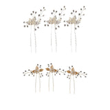 Max 3Pcs Bridal Wedding Leaf Crystal Hair Pins Hair Accessories Headpiece Silver