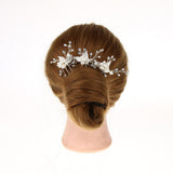 Max 3Pcs Bridal Wedding Leaf Crystal Hair Pins Hair Accessories Headpiece Silver