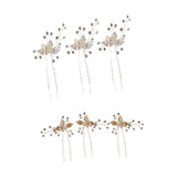 Max 3Pcs Bridal Wedding Leaf Crystal Hair Pins Hair Accessories Headpiece Silver