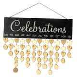 Max Celebration Wooden Reminder Calendar Board Plaque Sign Planner Hanging Decor