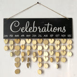 Max Celebration Wooden Reminder Calendar Board Plaque Sign Planner Hanging Decor