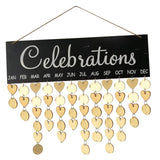 Max Celebration Wooden Reminder Calendar Board Plaque Sign Planner Hanging Decor