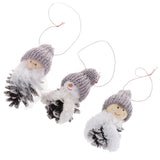 3pcs Christmas Holiday Ornaments Snowman Doll Christmas Tree Hanging Decor A