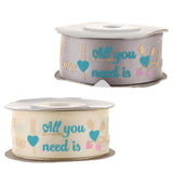 Max 10 Yards Fabric Ribbon Roll Gift Package Craft Cake Wrapping Belt Tape Grey