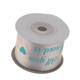 Max All You Need is Love Silk Satin Ribbons Roll Gift Package Craft Silvery Grey