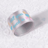 Max All You Need is Love Silk Satin Ribbons Roll Gift Package Craft Silvery Grey