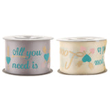 Max All You Need is Love Silk Satin Ribbons Roll Gift Package Craft Silvery Grey