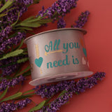 Max All You Need is Love Silk Satin Ribbons Roll Gift Package Craft Silvery Grey
