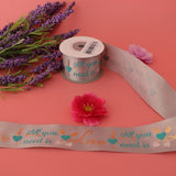 Max All You Need is Love Silk Satin Ribbons Roll Gift Package Craft Silvery Grey