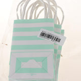 6pcs Paper Striped Candy Gift Bags Handle Tote Bag Party Favors Green