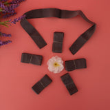 Max 6 Pieces Hand Making Fabric Ribbons Bowknot Gift Package DIY Craft Gray
