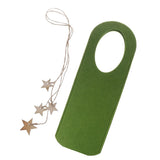 Christmas Felt Wine Bottle Cover Holder with Star Pendant Table Decor Green