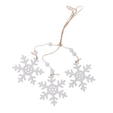 White Christmas Ornament Wooden Hanging Pendants Home Decor Snowflake