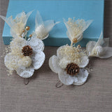 Max 2pcs Floral Flower Headpieces Headwear Wedding Party Hair Accessories