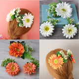 Max Artificial Big Daisy Hairpin Hair Clips Flower Brooch for Women Party White