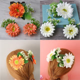Max Artificial Big Daisy Hairpin Hair Clips Flower Brooch for Women Party White