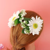 Max Artificial Big Daisy Hairpin Hair Clips Flower Brooch for Women Party White
