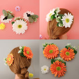 Max Artificial Big Daisy Hairpin Hair Clips Flower Brooch for Women Party White