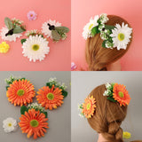 Max Artificial Big Daisy Hairpin Hair Clips Flower Brooch for Women Party White